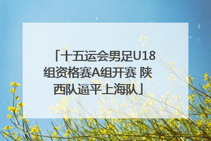 十五运会男足U18组资格赛A组开赛 陕西队逼平上海队
