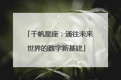 千帆星座：通往未来世界的数字新基建