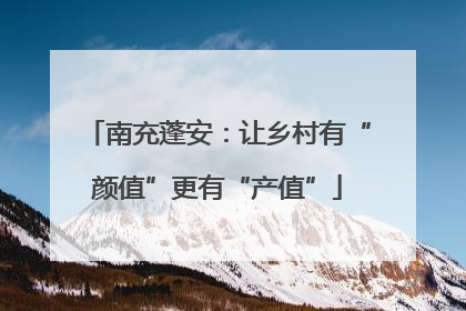 南充蓬安：让乡村有“颜值”更有“产值”