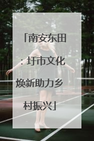 南安东田：圩市文化焕新助力乡村振兴
