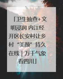 卫生抽查+文明浸润 内江经开区长安村让乡村“美颜”持久在线｜万千气象看四川