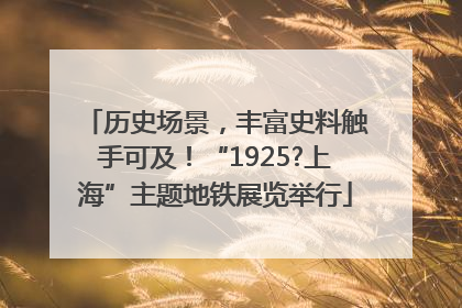历史场景，丰富史料触手可及！“1925?上海”主题地铁展览举行