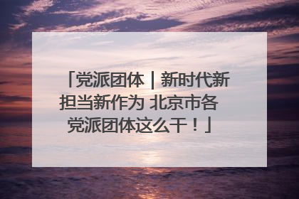 党派团体｜新时代新担当新作为 北京市各党派团体这么干！