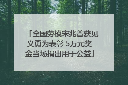 全国劳模宋兆普获见义勇为表彰 5万元奖金当场捐出用于公益
