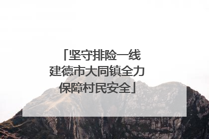 坚守排险一线 建德市大同镇全力保障村民安全