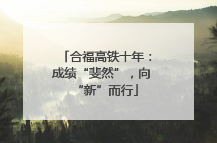 合福高铁十年：成绩“斐然”，向“新”而行