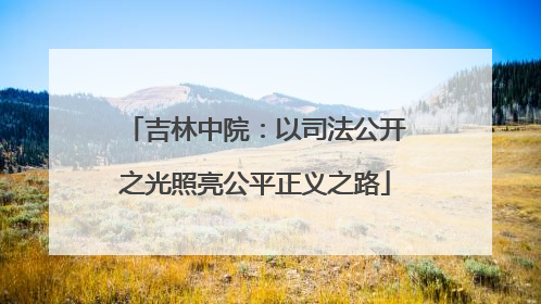 吉林中院：以司法公开之光照亮公平正义之路