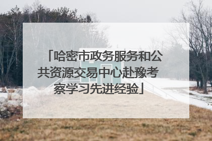 哈密市政务服务和公共资源交易中心赴豫考察学习先进经验