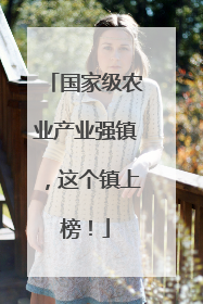 国家级农业产业强镇，这个镇上榜！