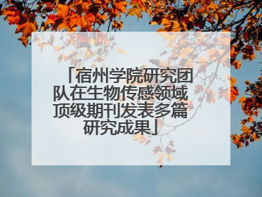 宿州学院研究团队在生物传感领域顶级期刊发表多篇研究成果