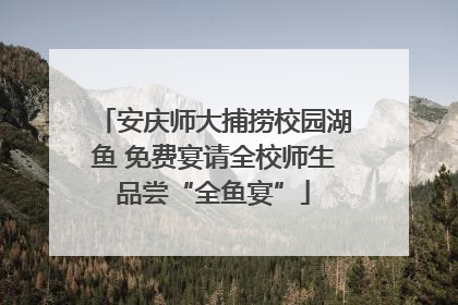 安庆师大捕捞校园湖鱼 免费宴请全校师生品尝“全鱼宴”