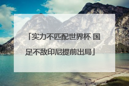实力不匹配世界杯 国足不敌印尼提前出局