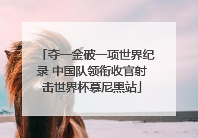 夺一金破一项世界纪录 中国队领衔收官射击世界杯慕尼黑站