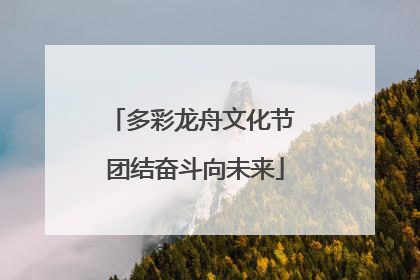 多彩龙舟文化节 团结奋斗向未来