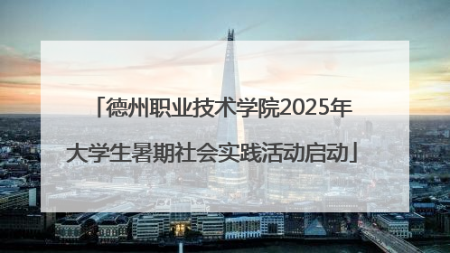 德州职业技术学院2025年大学生暑期社会实践活动启动