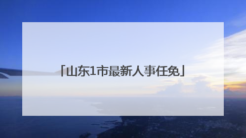 山东1市最新人事任免