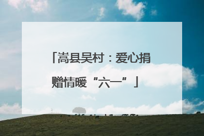 嵩县吴村：爱心捐赠情暖“六一”