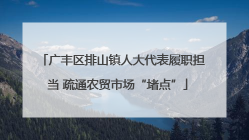 广丰区排山镇人大代表履职担当 疏通农贸市场“堵点”