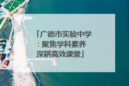 广德市实验中学：聚焦学科素养 深耕高效课堂