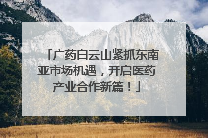 广药白云山紧抓东南亚市场机遇，开启医药产业合作新篇！