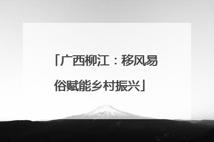 广西柳江：移风易俗赋能乡村振兴