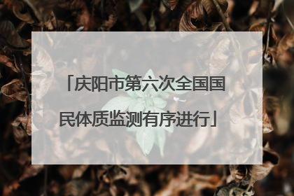 庆阳市第六次全国国民体质监测有序进行