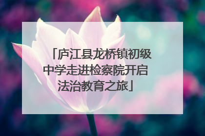 庐江县龙桥镇初级中学走进检察院开启法治教育之旅