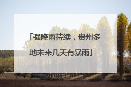 强降雨持续，贵州多地未来几天有暴雨