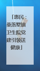 惠民：桑落墅镇卫生院党建引领送健康
