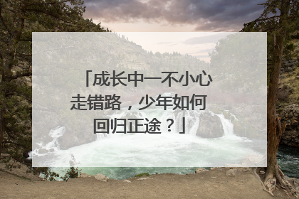 成长中一不小心走错路，少年如何回归正途？