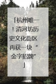 杭州唯一！清河坊历史文化街区再获一块“金字招牌”