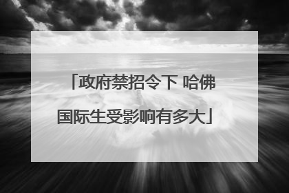 政府禁招令下 哈佛国际生受影响有多大