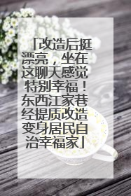改造后挺漂亮，坐在这聊天感觉特别幸福！东西江家巷经提质改造变身居民自治幸福家