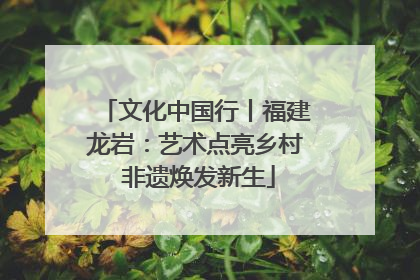 文化中国行丨福建龙岩：艺术点亮乡村 非遗焕发新生