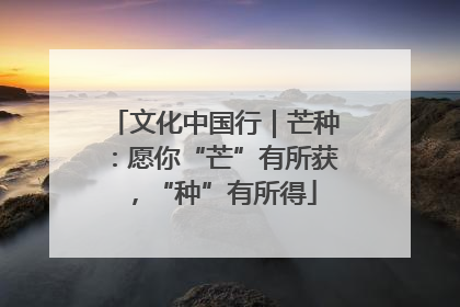 文化中国行｜芒种：愿你“芒”有所获，“种”有所得