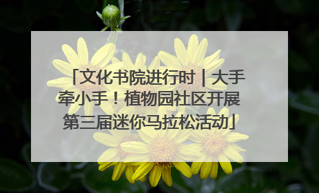 文化书院进行时｜大手牵小手！植物园社区开展第三届迷你马拉松活动