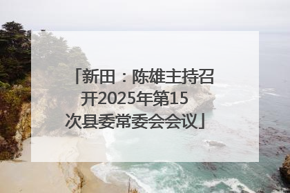 新田：陈雄主持召开2025年第15次县委常委会会议