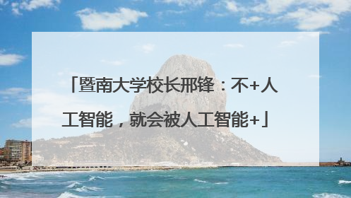 暨南大学校长邢锋：不+人工智能，就会被人工智能+