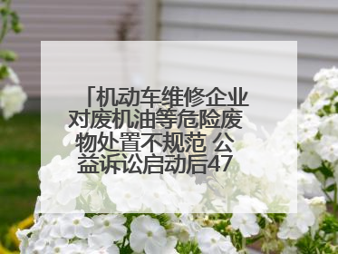 机动车维修企业对废机油等危险废物处置不规范 公益诉讼启动后47家企业依法备案