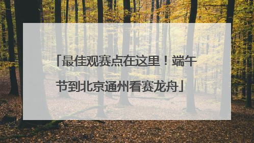 最佳观赛点在这里！端午节到北京通州看赛龙舟