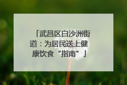 武昌区白沙洲街道：为居民送上健康饮食“指南”