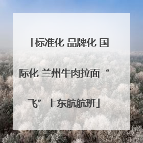 标准化 品牌化 国际化 兰州牛肉拉面“飞”上东航航班