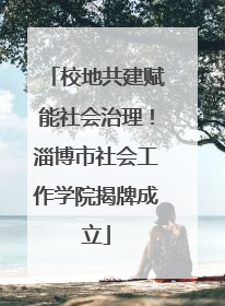 校地共建赋能社会治理！淄博市社会工作学院揭牌成立