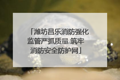 潍坊昌乐消防强化监管严抓质量 筑牢消防安全防护网