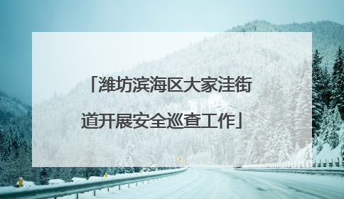 潍坊滨海区大家洼街道开展安全巡查工作