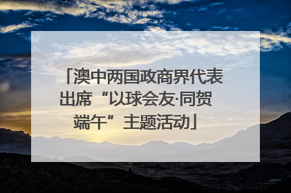 澳中两国政商界代表出席“以球会友·同贺端午”主题活动