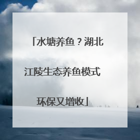 水塘养鱼？湖北江陵生态养鱼模式环保又增收