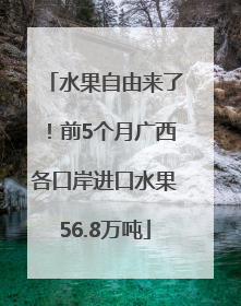 水果自由来了！前5个月广西各口岸进口水果56.8万吨