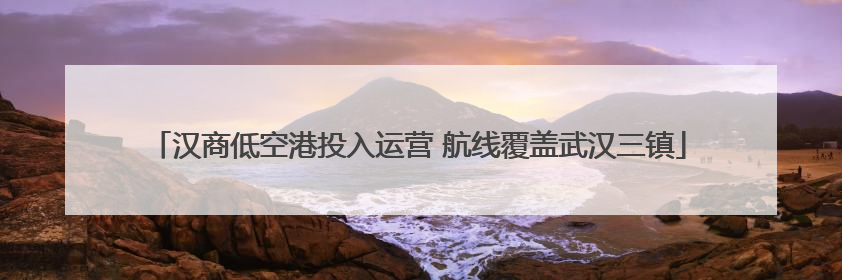 汉商低空港投入运营 航线覆盖武汉三镇
