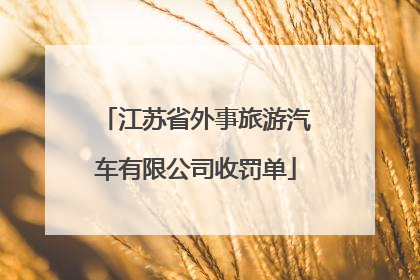 江苏省外事旅游汽车有限公司收罚单